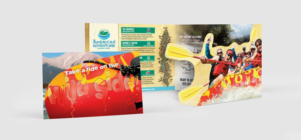 Fun brochure design example with die cut panels