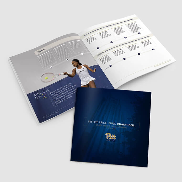 Graphic design for Pitt Athletics strategic planning guide