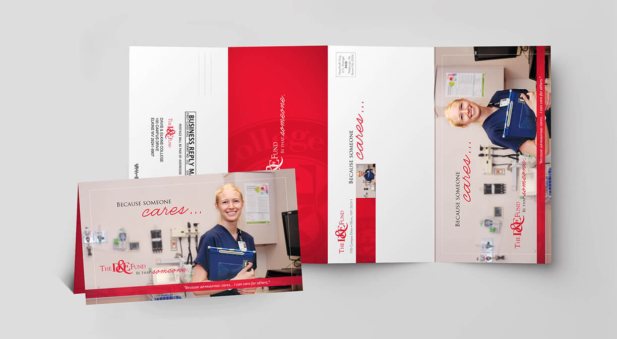 College alumni fundraiser self mailer sample. Direct mail fundraiser