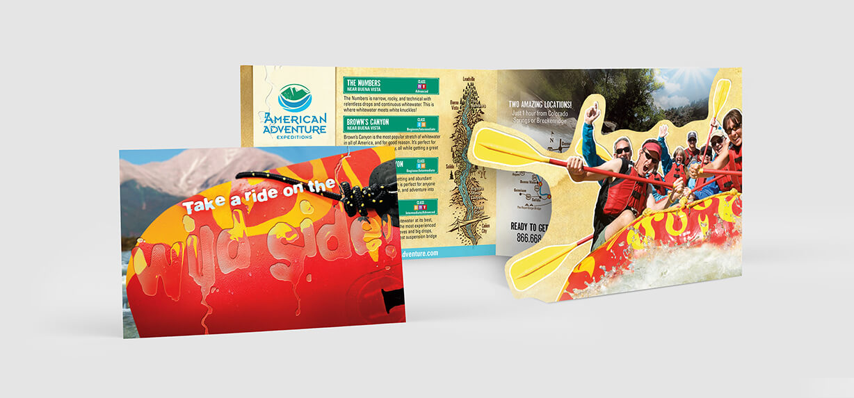 Fun brochure design example with die cut panels
