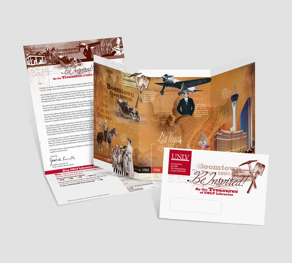 Library alumni fundraising direct mail campaign for UNLV