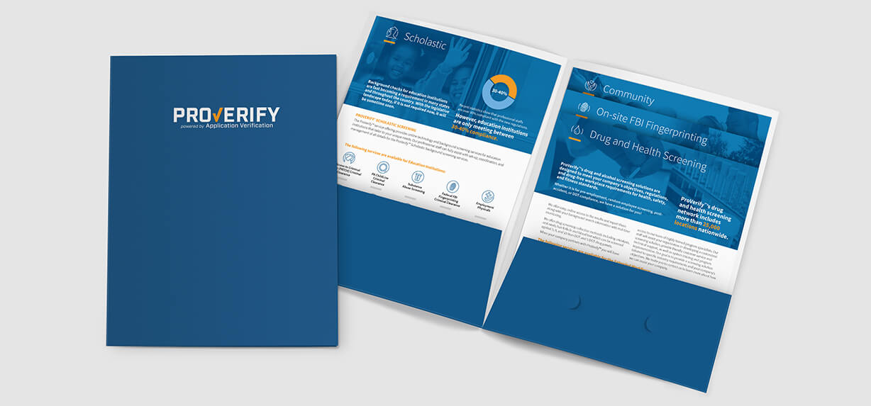 Pocket folder design with stair-step inserts