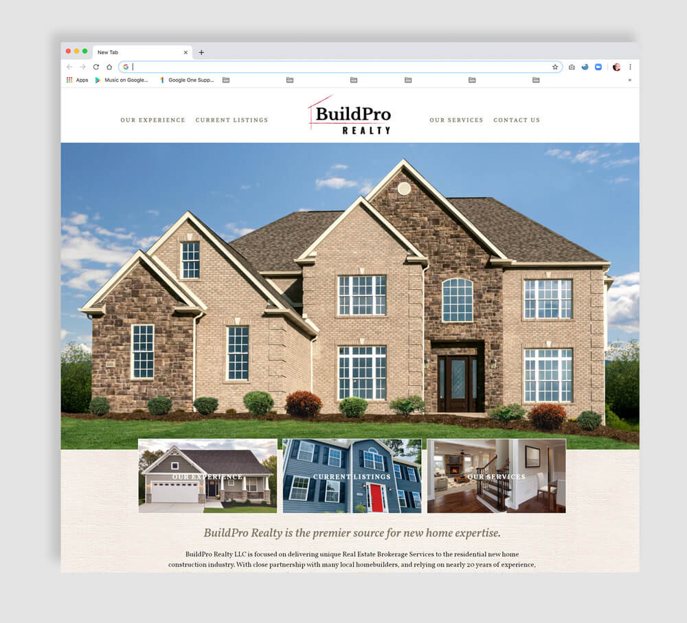 Realty Website design home page