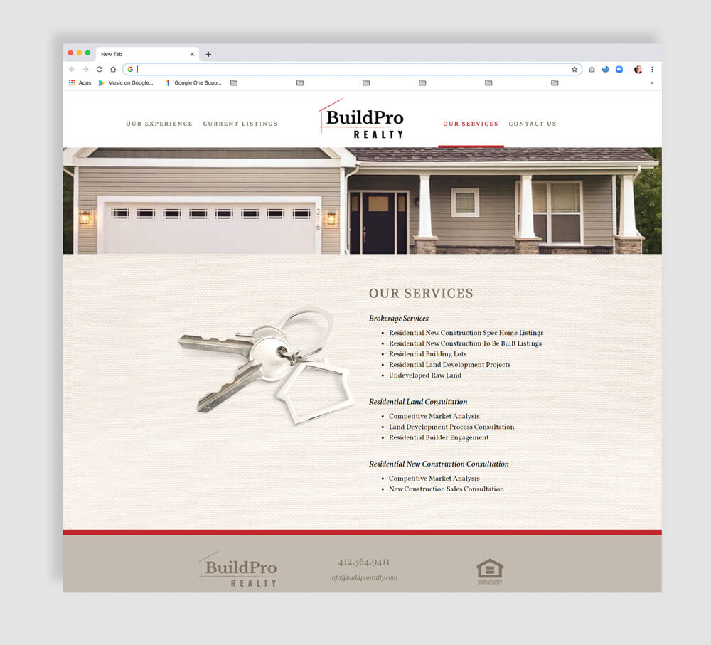Realtor web site development - interior page