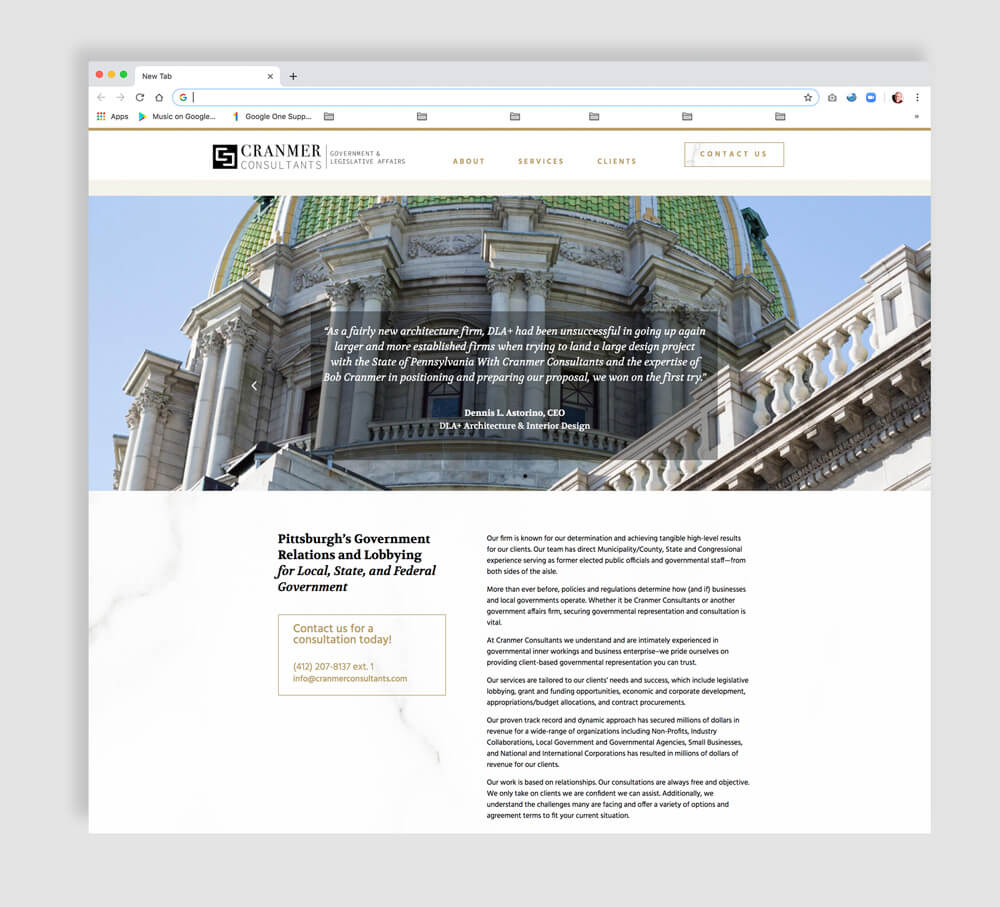 Government Lobbying Firm Web Site Design