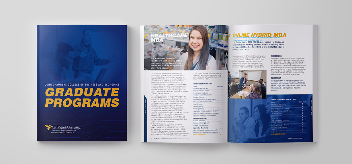 West Virginia University Graduate Programs Catalog Design