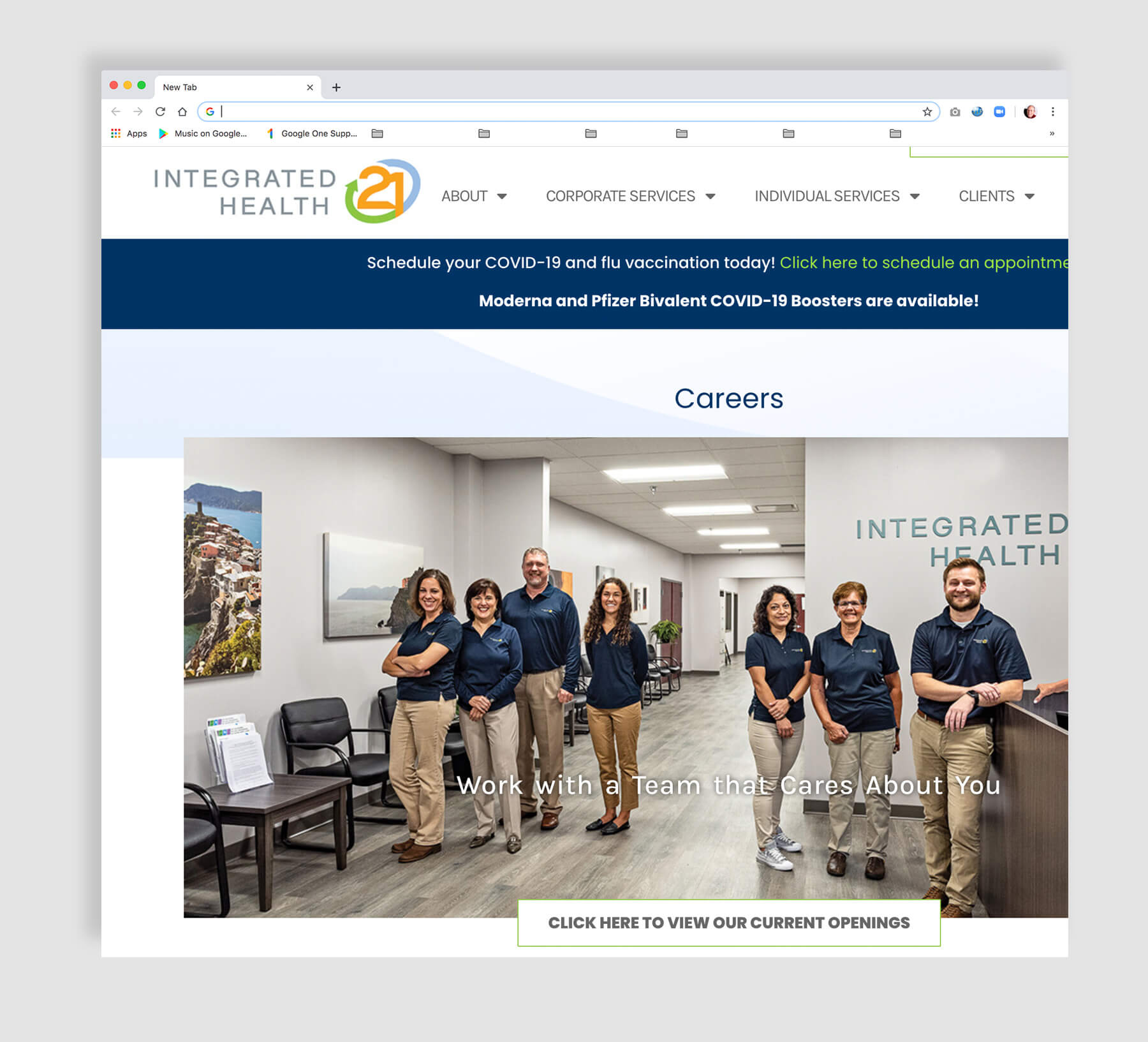 Health Care Clinic web site design