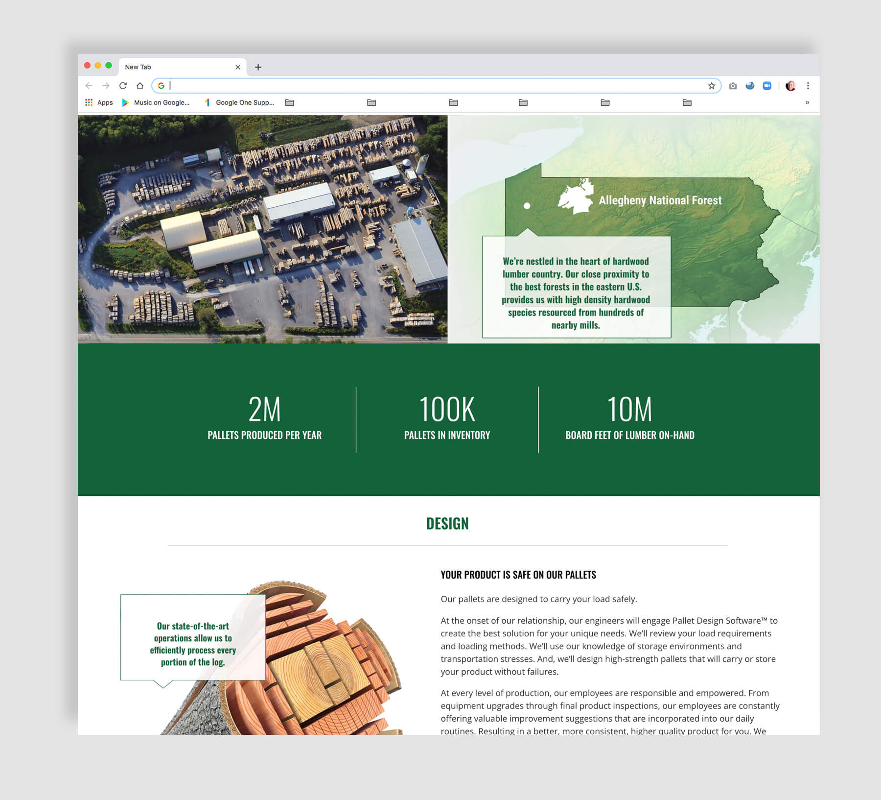 The Pallet Shop web design