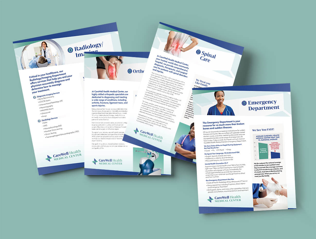 Hospital/Medical Center Services Descriptive Flyer Designs