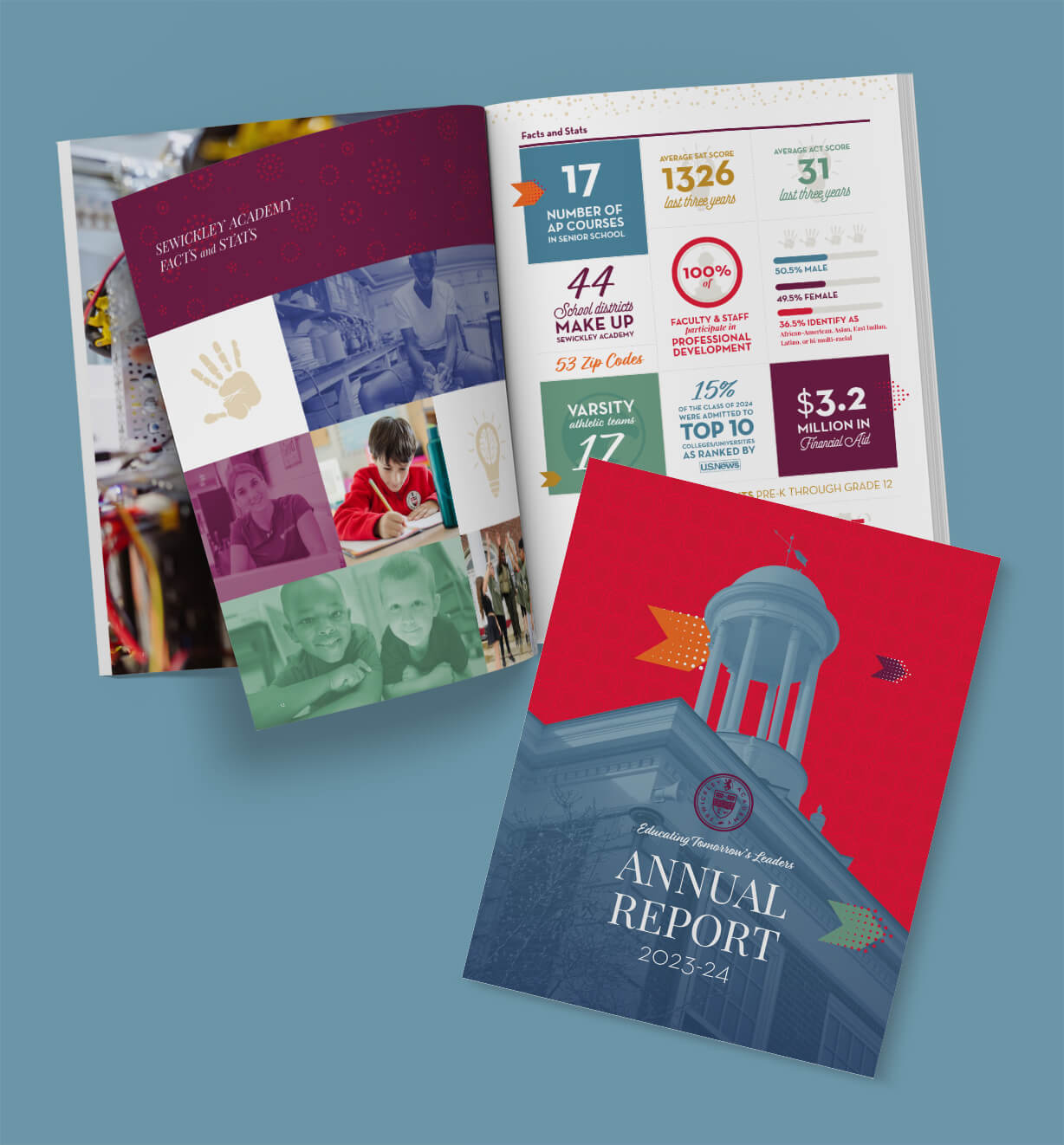 Annual Report design for a private high school