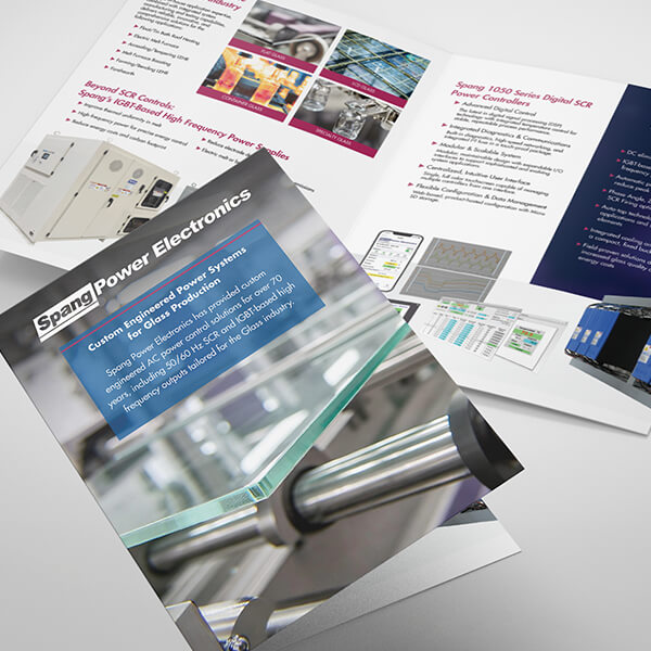 Brochure Design for Power Control Systems built for Glass Manufacturers