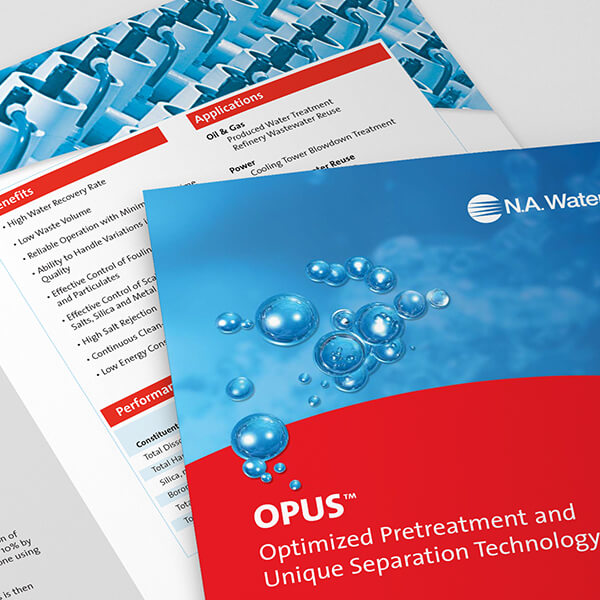 Industrial water treatment brochure design example