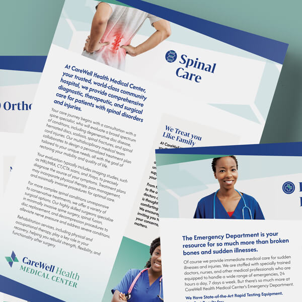 Design for Hospital/Medical Center Services Descriptive Flyers