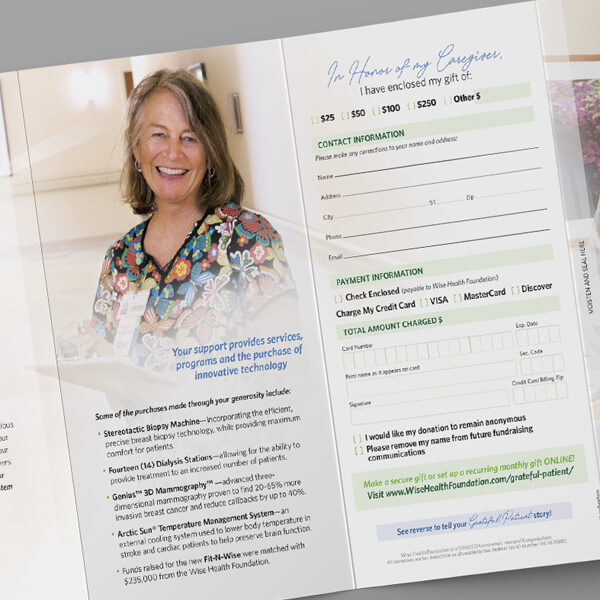 Hospital, Healthcare, Nursing Brochure with Donor Form
